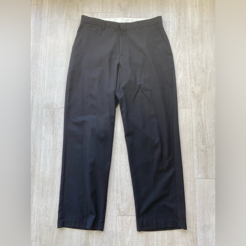 Chaps Boys Dress Pants Size 18 Husky Black Flat Front Formal Slacks Polyester